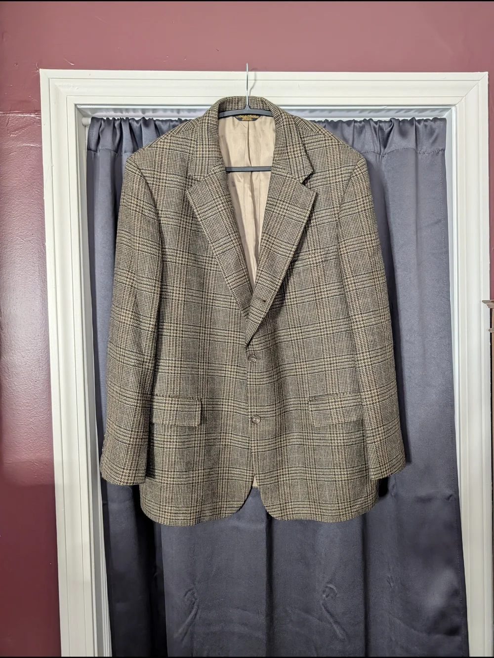 Brooks Brothers Vintage Made in USA Brown Plaid Tweed Sport Coat 43R